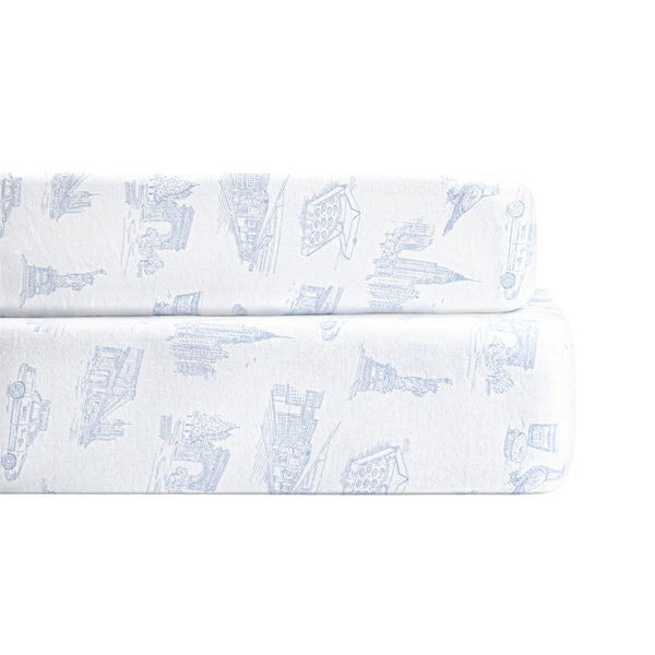 Bellini NYC Toile Organic Jersey Cotton Crib Sheet and Changing Pad Cover Set
