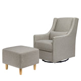 Babyletto Toco Swivel Glider and Ottoman in Eco-Performance Fabric | Water Repellent & Stain Resistant