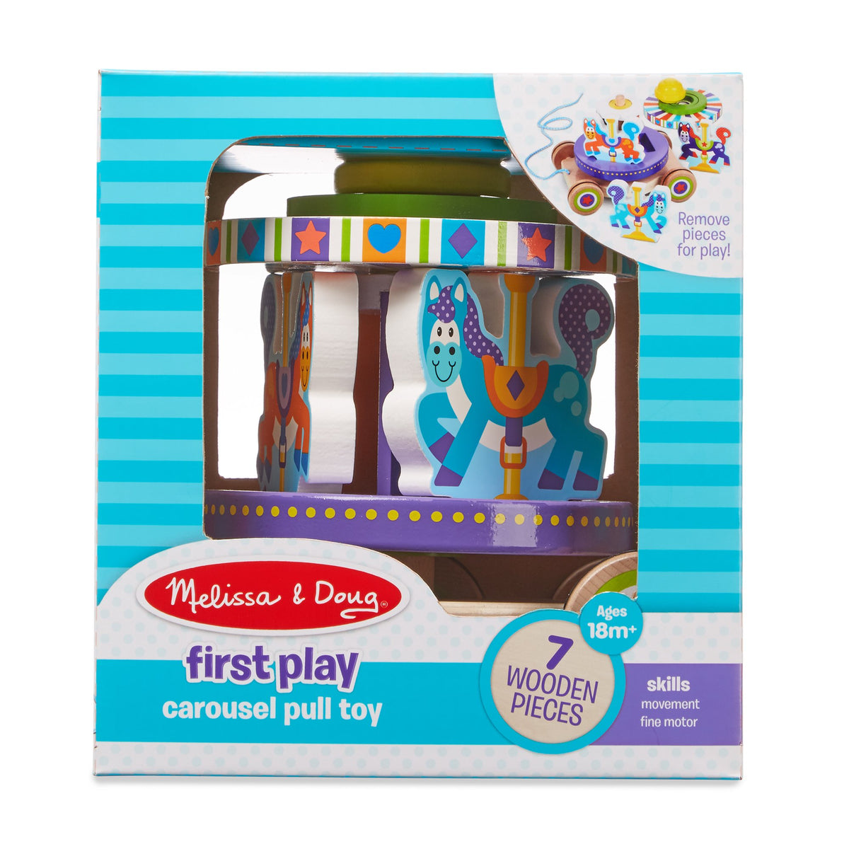 Melissa Doug First Play Carousel Pull Toy Dimples Baby Brooklyn