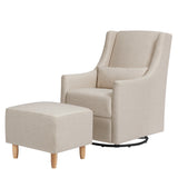 Babyletto Toco Swivel Glider and Ottoman in Eco-Performance Fabric | Water Repellent & Stain Resistant