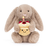 Jellycat Amuseable Beige Bunny 'Birthday'