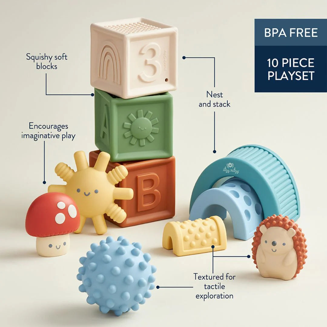 Itzy Ritzy Itzy Blocks Sensory Blocks Set – Dimples Baby Brooklyn