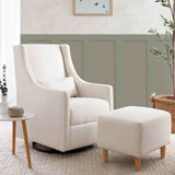 Babyletto Toco Swivel Glider and Ottoman in Eco-Performance Fabric | Water Repellent & Stain Resistant