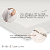 Babyletto Pure Core Midi Crib Mattress w/ Hybrid Quilted Waterproof Cover (Lightweight)