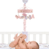 Lambs & Ivy Baby Blooms Pink Butterfly Musical Baby Crib Mobile Soother Toy