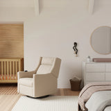Babyletto Kiwi Deluxe Power Recliner and Swivel Glider in Teddy Loop with Heat and Massage