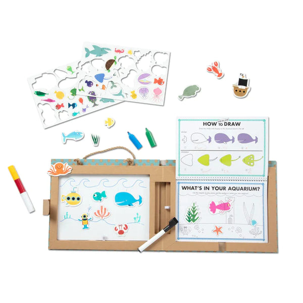 Melissa & Doug Natural Play: Play, Draw, Create Reusable Drawing & Magnet Kit – Ocean