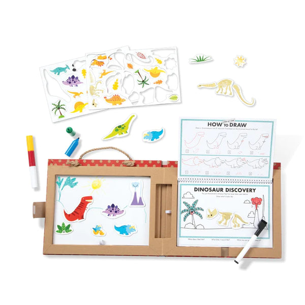 Melissa & Doug Natural Play: Play, Draw, Create Reusable Drawing & Magnet Kit – Dinosaurs