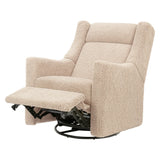 Babyletto Kiwi Deluxe Power Recliner and Swivel Glider in Shearling with Heat and Massage