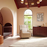 Babyletto Kiwi Deluxe Power Recliner and Swivel Glider in Shearling with Heat and Massage