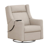 Babyletto Kiwi Deluxe Power Recliner and Swivel Glider in Eco-Performance Fabric with Heat and Massage