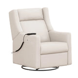 Babyletto Kiwi Deluxe Power Recliner and Swivel Glider in Eco-Performance Fabric with Heat and Massage