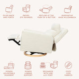 Babyletto Sigi Pro Power Recliner and Swivel Glider in Shearling with Power Adjustable Headrest and Lumbar Support