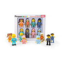 PicassoTiles 8 Piece Family Character Figure Set