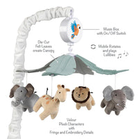 Lambs & Ivy Jungle Friends Musical Baby Crib Mobile Animals Soother Toy