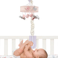 Lambs & Ivy Baby Blooms Pink Butterfly Musical Baby Crib Mobile Soother Toy