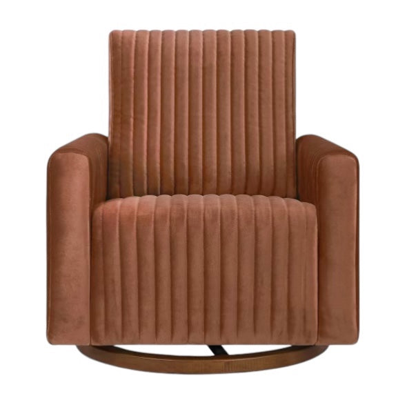 Babyletto Poe Channeled Swivel Glider in Velvet