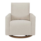 Babyletto Poe Channeled Swivel Glider in Eco-Performance Fabric | Water Repellent & Stain Resistant