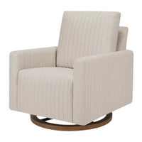 Babyletto Poe Channeled Swivel Glider in Eco-Performance Fabric | Water Repellent & Stain Resistant