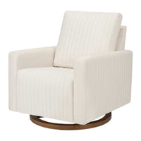 Babyletto Poe Channeled Swivel Glider in Eco-Performance Fabric | Water Repellent & Stain Resistant