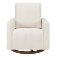 Babyletto Poe Channeled Swivel Glider in Eco-Performance Fabric | Water Repellent & Stain Resistant