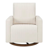 Babyletto Poe Channeled Swivel Glider in Eco-Performance Fabric | Water Repellent & Stain Resistant