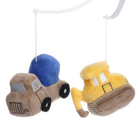 Lambs & Ivy Construction Zone Musical Baby Crib Mobile Soother Toy- Trucks