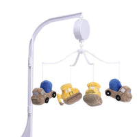 Lambs & Ivy Construction Zone Musical Baby Crib Mobile Soother Toy- Trucks