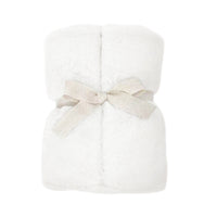 MON AMI White Luxe Faux Fur Baby Blanket