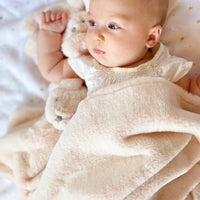 MON AMI Pale Pink Luxe Faux Fur Baby Blanket