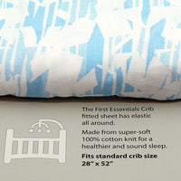 First Essentials Crib Sheet - Blue Star - Dimples Baby Brooklyn