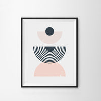 Geo Modern Art Print Pastel Pink - Dimples Baby Brooklyn