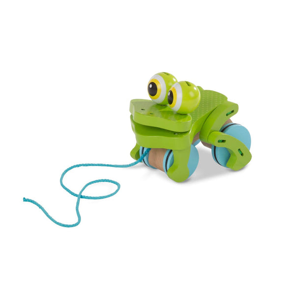 Melissa & Doug First Play Frolicking Frog Wooden Pull Toy