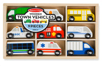 Wooden Cars Set - 9 Pieces