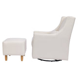 Babyletto Toco Swivel Glider and Ottoman in Eco-Performance Fabric | Water Repellent & Stain Resistant