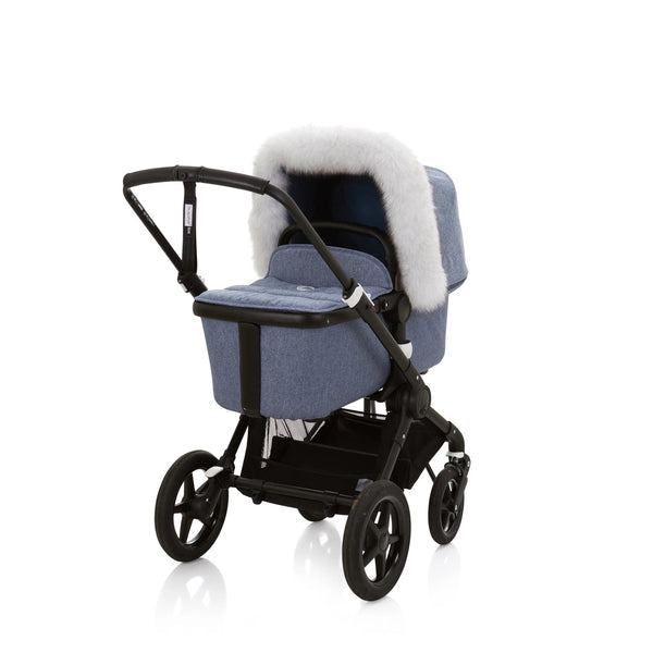 bugaboo fur trim Genuine Fox Fur Stroller Canopy Trim – Dimples Baby Brooklyn